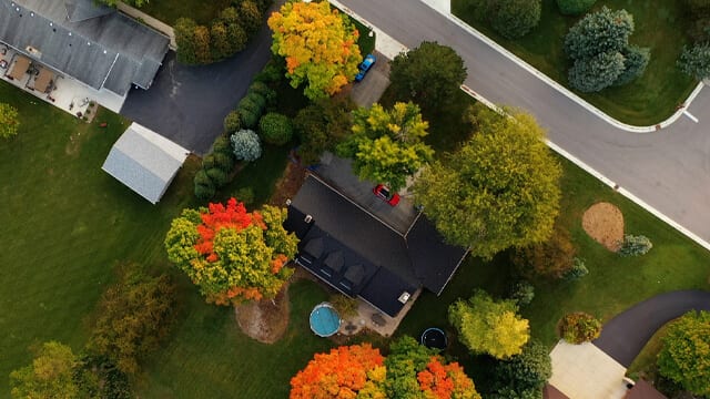 Getting an overhead view of your existing yard is a great way to start planning your landscaping.